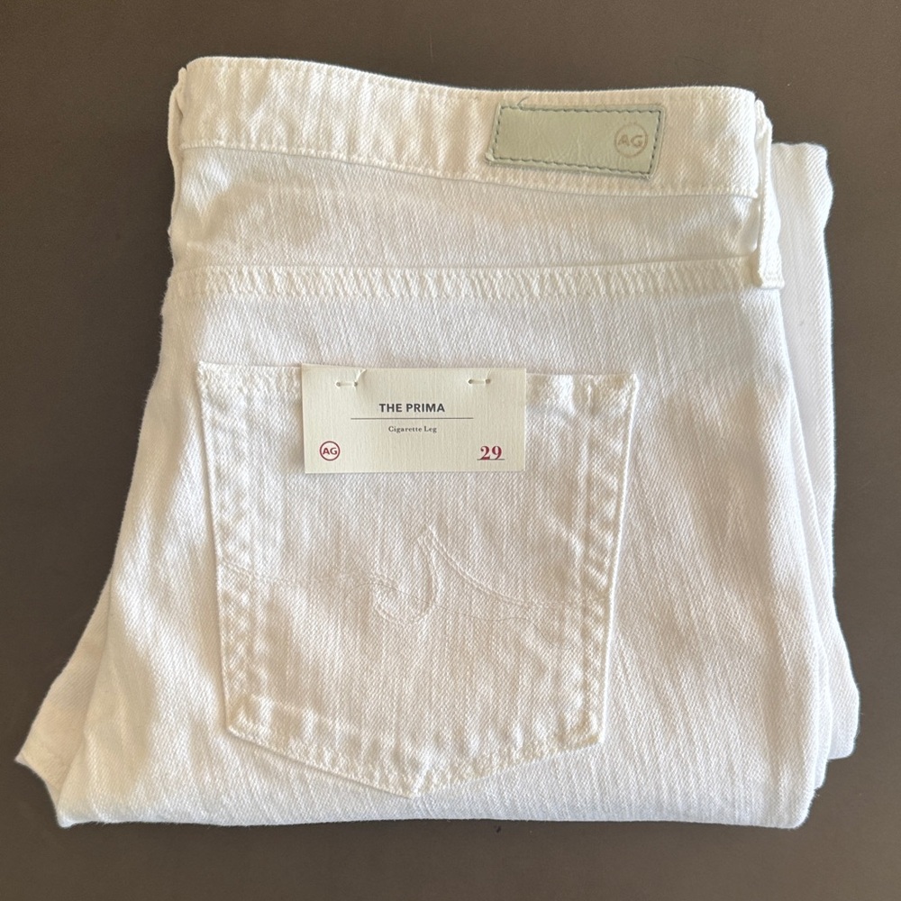 Ag Adriano Goldschmied Women's Cream cigarette Leg Jeans